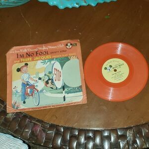 Vintage Walt Disney I'm No Fool and Frere Jacques Vinyl Orange D232A